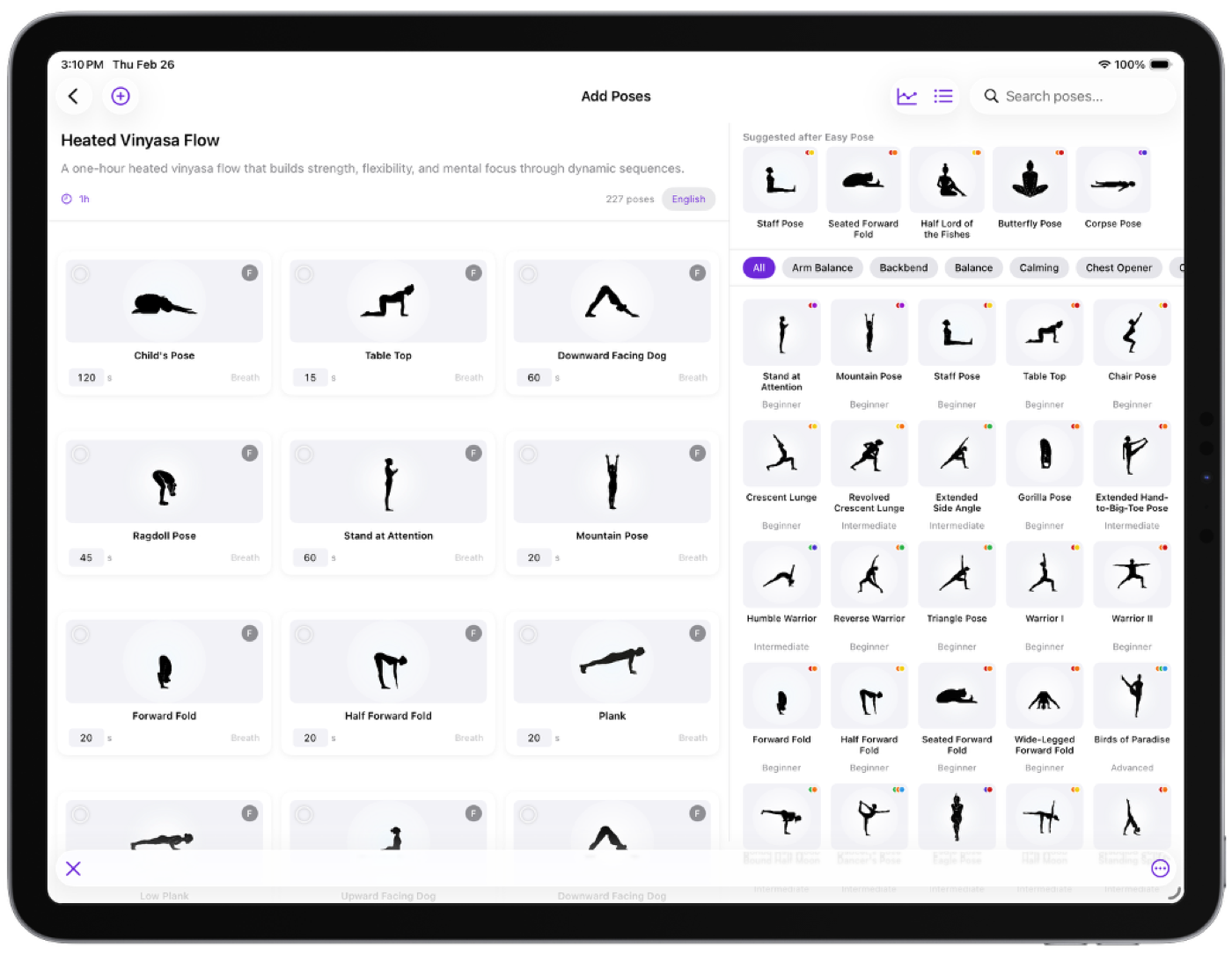 Adding poses to a flow on iPad